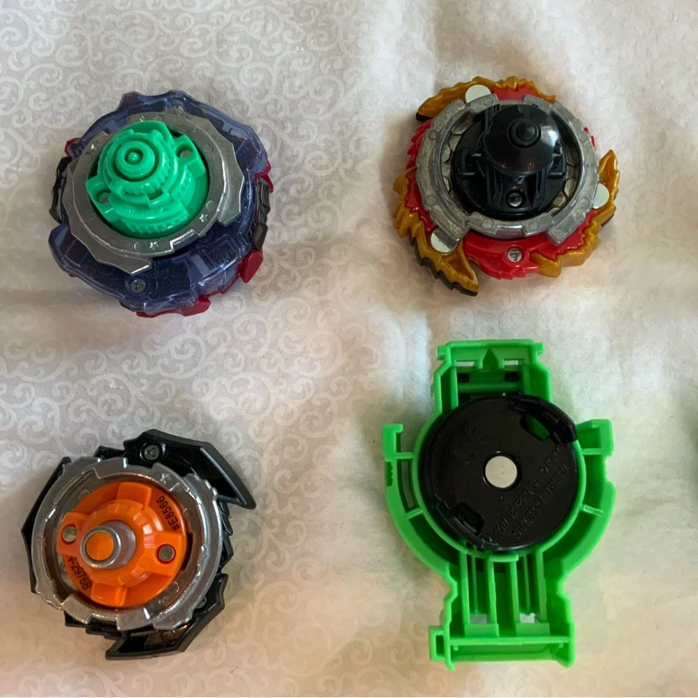 Beyblade Burst Lot Hasbro 5 Tops 2 Launchers Poison-X Hydrus H4 Sting Shock